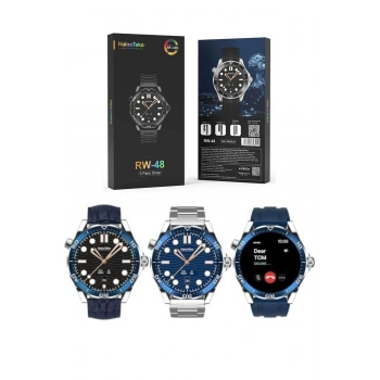 RW 48 Classic Series Amoled Ekran Watch With 3 Strap