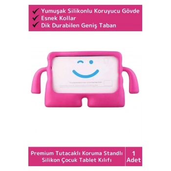 Premium Apple Ipad 7.8.9. Nesil 10.2 Inch Silikon Yumuşak Tutacaklı Tam Koruma Çocuk Tablet Kılıfı