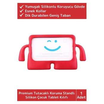 Premium Apple Samsung Uyumlu 11 Inch Silikon Yumuşak Tutacaklı Tam Koruma Kids Çocuk Tablet Kılıfı