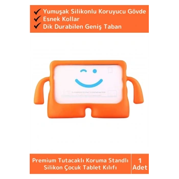 Premium Apple Samsung Uyumlu 11 Inch Silikon Yumuşak Tutacaklı Tam Koruma Kids Çocuk Tablet Kılıfı