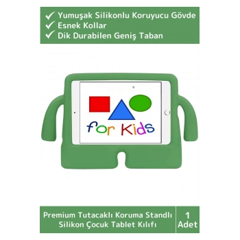 Premium Apple Samsung Uyumlu 11 Inch Silikon Yumuşak Tutacaklı Tam Koruma Kids Çocuk Tablet Kılıfı