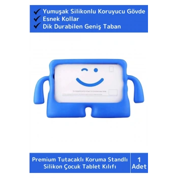 Premium Apple Samsung Uyumlu 11 Inch Silikon Yumuşak Tutacaklı Tam Koruma Kids Çocuk Tablet Kılıfı