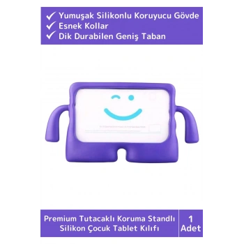 Premium Apple Samsung Uyumlu 11 Inch Silikon Yumuşak Tutacaklı Tam Koruma Kids Çocuk Tablet Kılıfı