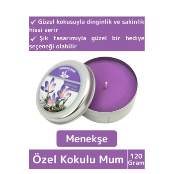 Premium Özel Metal Kutulu Arınma Huzur Meditasyon Yoga Esans Dekoratif Mum Oda Kokusu 120 Gram