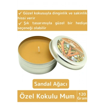 Premium Özel Metal Kutulu Arınma Huzur Meditasyon Yoga Esans Dekoratif Mum Oda Kokusu 120 Gram