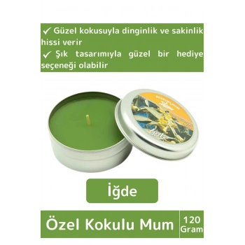 Premium Özel Metal Kutulu Arınma Huzur Meditasyon Yoga Esans Dekoratif Mum Oda Kokusu 120 Gram