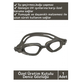Premium Seri Ayarlanabilir Kayış Su Geçirmez UV Koruma Silikon Plastik Antifog Kutulu Deniz Gözlüğü