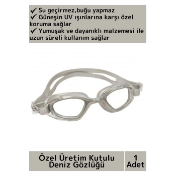 Premium Seri Ayarlanabilir Kayış Su Geçirmez UV Koruma Silikon Plastik Antifog Kutulu Deniz Gözlüğü