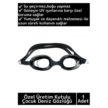 Özel Ayarlanabilir Kayışlı Su Geçirmez UV Koruma Silikon Plastik Antifog Kutulu Çocuk Deniz Gözlüğü