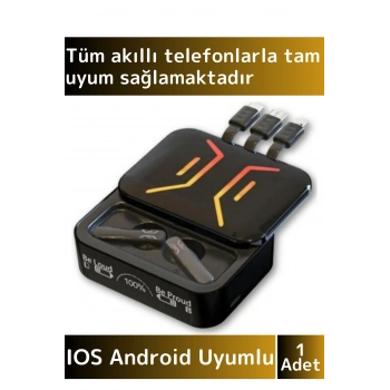 Premium iPhone 16 Pro Max Uyumlu Powerbankli Led Göstergeli Dokunmatik Kulak İçi Bluetooth Kulaklık