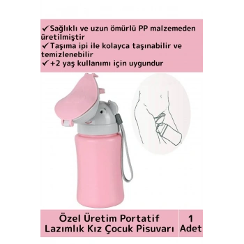 Özel Üretim Dayanıklı Sağlıklı PP Malzeme +2 Yaş Portatif Taşıma İpli Kız Çocuk Lazımlık Pisuvar