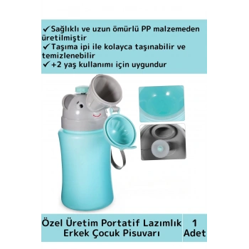 Özel Üretim Dayanıklı Sağlıklı PP Malzeme +2 Yaş Portatif Taşıma İpli Erkek Çocuk Lazımlık Pisuvar