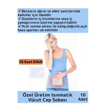 Özel Üretim Hızlı 12 Saat Uzun Süre Etkili Vücut Isısı Isınmatik Cep Sobası Isı Bandı 10 Adet