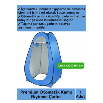 Premium Yüksek Kaliteli Özel Bölmeli Taşıma Çantalı Portable Otomatik Kurulum Kamp Balıkçı Çadırı