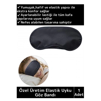 Özel Üretim Elastik Unisex Işık Önleyici Kamp Ev Yurt Uyku Maskesi Uyku Göz Bandı 1 Adet