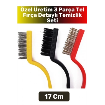 Özel Üretim Yüksek Kaliteli Mutfak Banyo Ocak Detaylı Temizlik 3lü Sert Tel Fırça Temizlik Seti