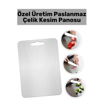 Premium Yüksek Kaliteli Paslanmaz Çelik Dayanıklı Hijyenik Kaymaz Yüzey Mutfak Sebze Et Kesme Panosu