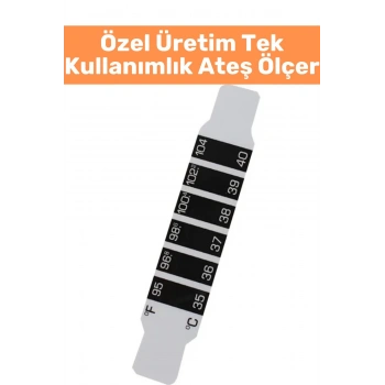 Özel Üretim Tüm Yaşlar İçin Uygun Şerit Bükülebilir Tek Kullanımlık Çocuk Bebek Ateş Ölçer 3 Adet