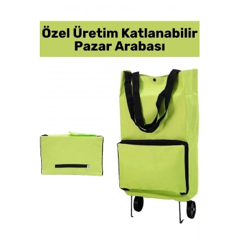 Premium Seri Yüksek Kaliteli Kompakt Katlanabilir Omuz Çantası Tasarımlı Su Geçirmez Pazar Arabası