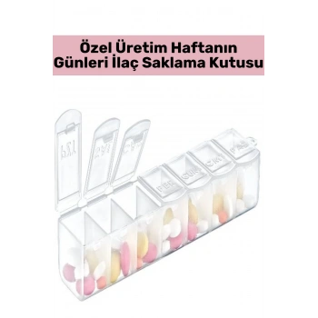 Özel Üretim Kompakt Sağlık Dostu Haftanın Günleri 7 Günlük İlaç Tablet Saklama Kutusu