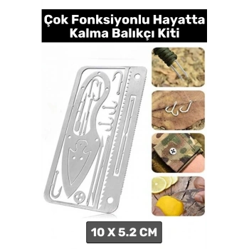 Premium Kompakt Cep Boy Tasarım Yüksek Kaliteli Çelik Çok Fonksiyonlu Hayatta Kalma Balıkçı Kiti