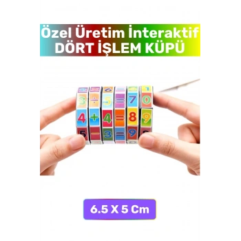 Okul Öncesi Kompakt İnteraktif Matematik Toplama Çıkarma Çarpma Bölme Dört İşlem Eğitici Oyun Küpü