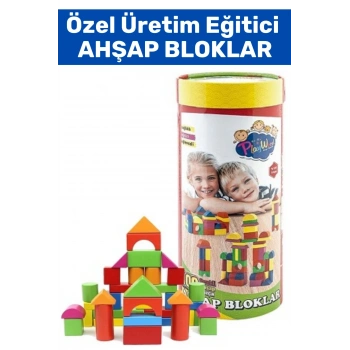 Özel Seri El Göz Koordinasyon Geliştirici Geometrik Şekil Öğretici Eğlenceli AHŞAP BLOKLAR 100 PARÇA