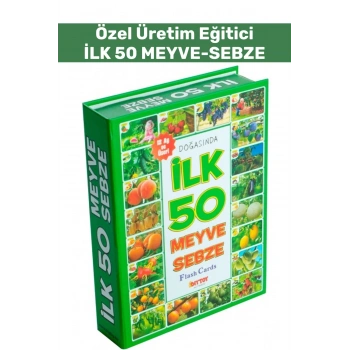 Özel Seri El Göz Koordinasyon Görsel Algı Geliştirici Meyve Sebze Öğretici İLK 50 MEYVE SEBZE