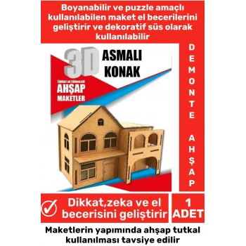 Özel 3D Görsel Zeka Geliştirici Boyanabilir Çocuk Yetişkin Puzzle Dekoratif Demonte Ahşap Oyun Maket