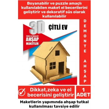 Özel 3D Görsel Zeka Geliştirici Boyanabilir Çocuk Yetişkin Puzzle Dekoratif Demonte Ahşap Oyun Maket