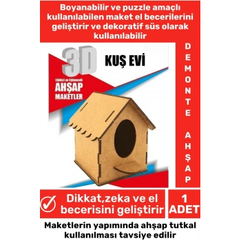 Özel 3D Görsel Zeka Geliştirici Boyanabilir Çocuk Yetişkin Puzzle Dekoratif Demonte Ahşap Oyun Maket