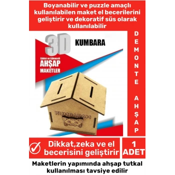 Özel 3D Görsel Zeka Geliştirici Boyanabilir Çocuk Yetişkin Puzzle Dekoratif Demonte Ahşap Oyun Maket