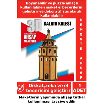Özel 3D Görsel Zeka Geliştirici Boyanabilir Çocuk Yetişkin Puzzle Dekoratif Demonte Ahşap Oyun Maket