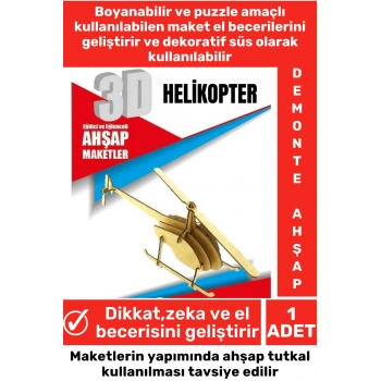 Özel 3D Görsel Zeka Geliştirici Boyanabilir Çocuk Yetişkin Puzzle Dekoratif Demonte Ahşap Oyun Maket