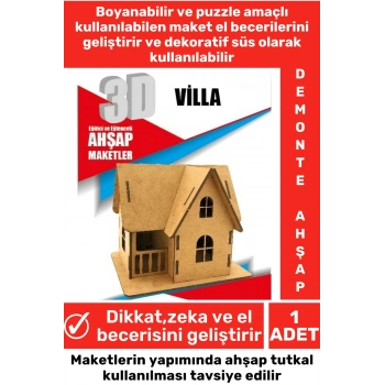 Özel 3D Görsel Zeka Geliştirici Boyanabilir Çocuk Yetişkin Puzzle Dekoratif Demonte Ahşap Oyun Maket