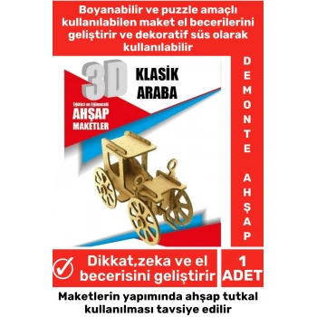 Özel 3D Görsel Zeka Geliştirici Boyanabilir Çocuk Yetişkin Puzzle Dekoratif Demonte Ahşap Oyun Maket