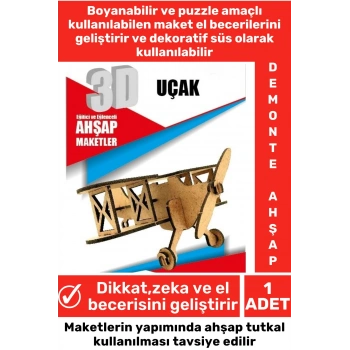 Özel 3D Görsel Zeka Geliştirici Boyanabilir Çocuk Yetişkin Puzzle Dekoratif Demonte Ahşap Oyun Maket