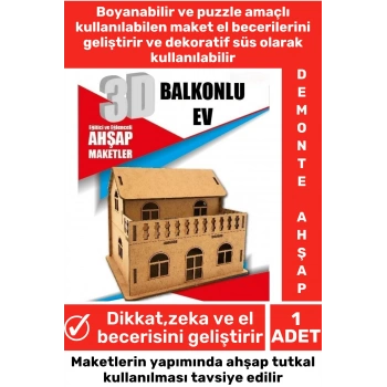 Özel 3D Görsel Zeka Geliştirici Boyanabilir Çocuk Yetişkin Puzzle Dekoratif Demonte Ahşap Oyun Maket