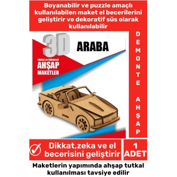 Özel 3D Görsel Zeka Geliştirici Boyanabilir Çocuk Yetişkin Puzzle Dekoratif Demonte Ahşap Oyun Maket