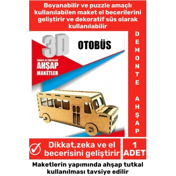 Özel 3D Görsel Zeka Geliştirici Boyanabilir Çocuk Yetişkin Puzzle Dekoratif Demonte Ahşap Oyun Maket