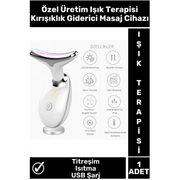 Özel Titreşim Isıtma Özellikli Işık Terapisi Cilt Sıkılaştırıcı Yüz Masaj Cihazı