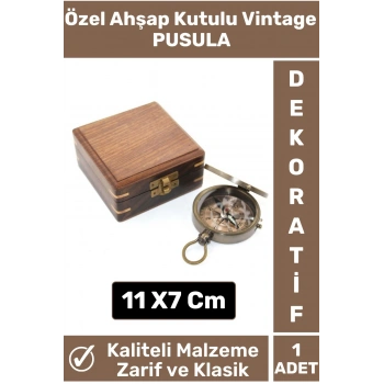 Özel Yüksek Kaliteli Klasik Vintage Erkek Arkadaşa Hediyelik Ev Ofis Dekoratif Ahşap Kutulu Pusula