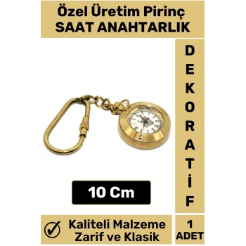 Özel Tasarım Yüksek Kaliteli Malzeme Dekoratif Şık Sevgiliye Hediyelik Klasik Pirinç Saat Anahtarlık