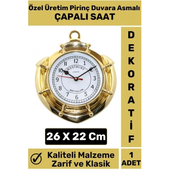 Özel Üretim Yüksek Kaliteli Ev Ofis Klasik Dekoratif Şık Hediyelik Pirinç Duvara Asmalı Çapalı Saat