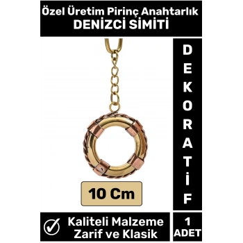 Premium Yüksek Kaliteli Dayanıklı Dekoratif Şık Hediyelik Denizcilik Tasarım Pirinç SİMİT Anahtarlık