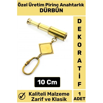 Premium Yüksek Kaliteli Dayanıklı Dekoratif Şık Hediyelik Denizci Tasarım Pirinç DÜRBÜN Anahtarlık