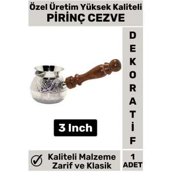 Özel Yüksek Kalite Isı İletkeni Kolay Temizlenir Estetik Dekoratif Türk Kahvesi Pirinç Cezve 3 Inch