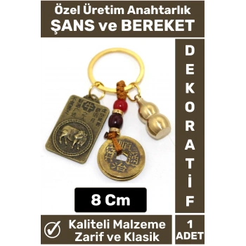Premium Yüksek Kaliteli Dayanıklı Dekoratif Şık Hediyelik ŞANS VE BEREKET Getiren Anahtarlık