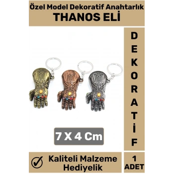 Premium Yüksek Kaliteli Dayanıklı Dekoratif Şık Hediyelik Marvel Figürü Anahtarlık THANOS ELİ