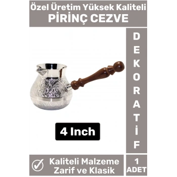 Özel Yüksek Kalite Isı İletkeni Kolay Temizlenir Estetik Dekoratif Türk Kahvesi Pirinç Cezve 4 Inch